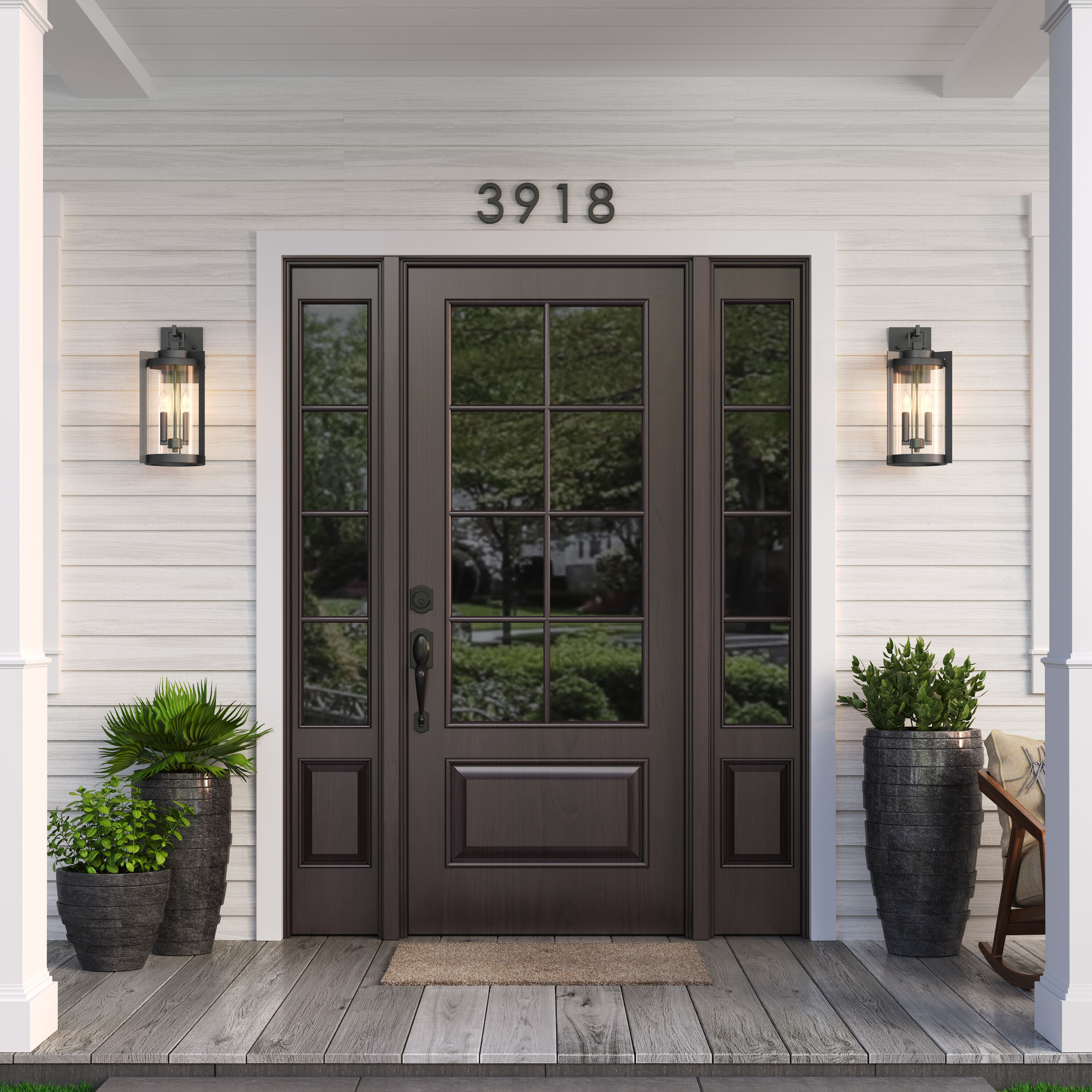 Ellway 2 Light 19.75 inch Textured Black Outdoor Wall Sconce